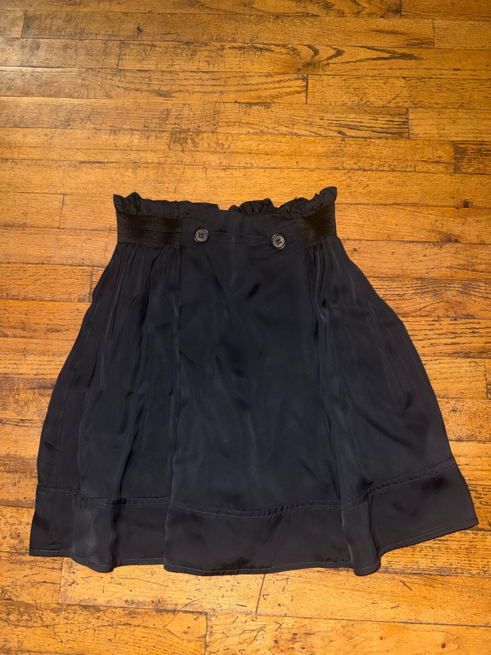 Proenza Schouler Black High-Waist Button Detail Skirt